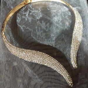 Unique Statement Gold Rhinestone Choker